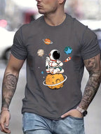 Men’s streetwear Astronaut graphic shirt from Plush Fashion Hub featuring a bold space-themed design on soft fabric.