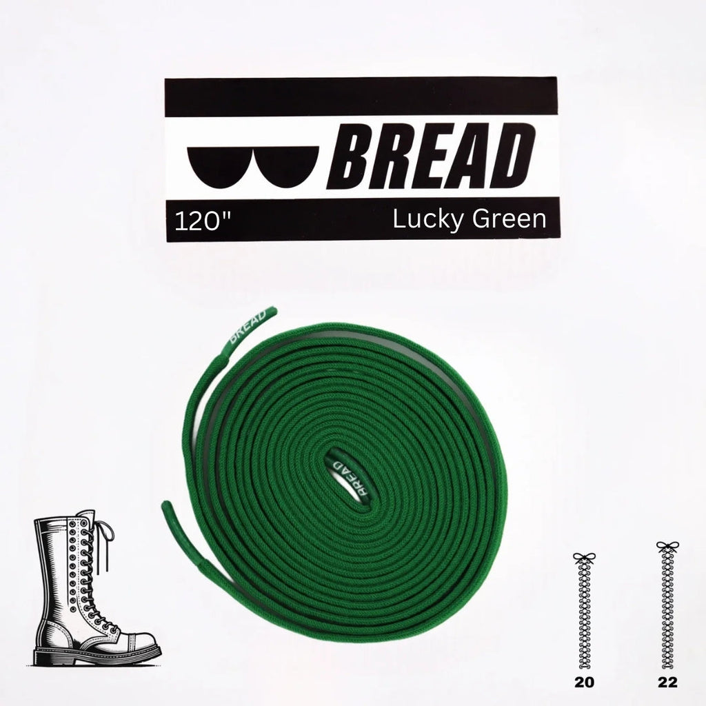 Lucky Green elastic shoelace from Plush Fashion Hub, showing the flexible, vibrant green laces threaded through sneaker eyelets.