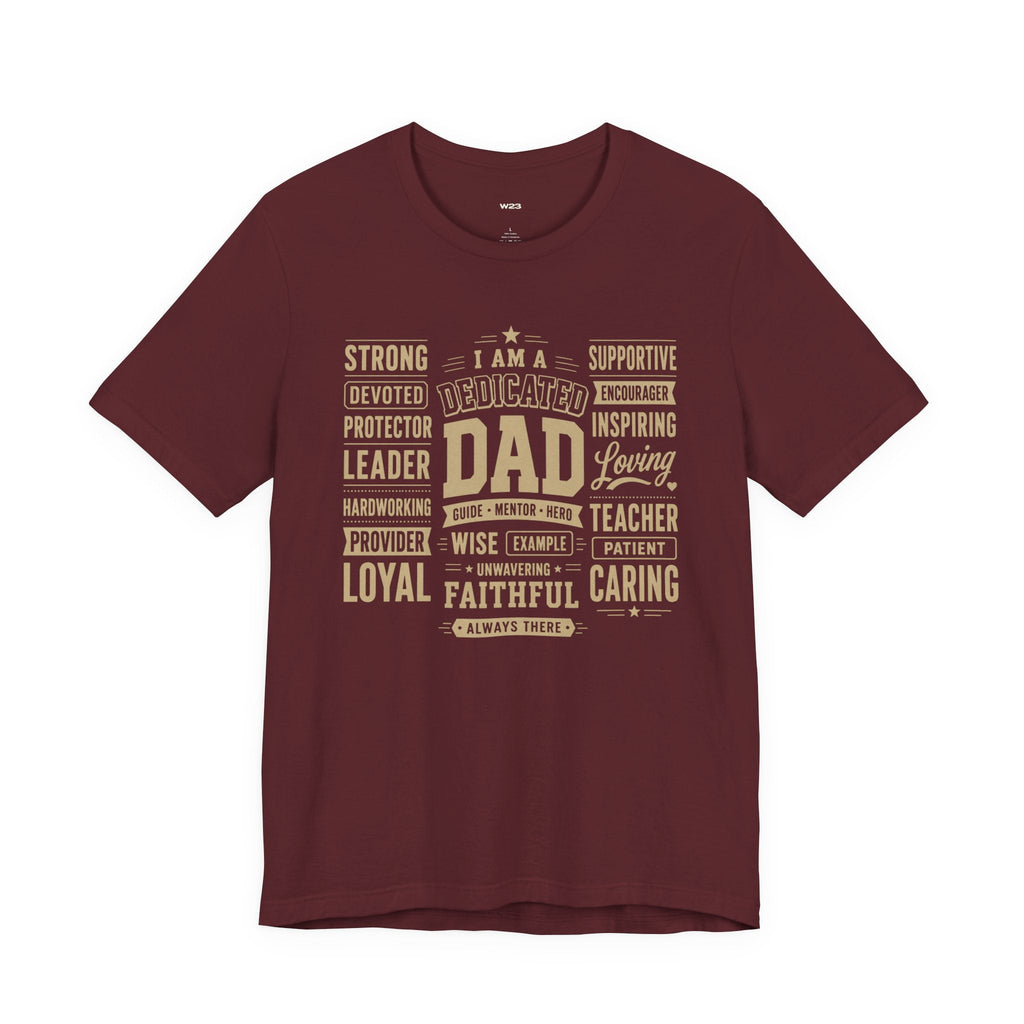 Wear Your Worship Dedicated Dad T-Shirt with "I Am More Than a Title" slogan, casual unisex tee for proud fathers.