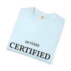 Printify Certified Classic 60 Years T-Shirt featuring a vintage-inspired design on a comfortable cotton shirt.