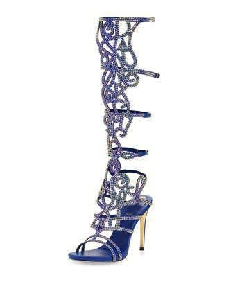 Embellished suede laser-cut Roman sandals by Plush Fashion Hub featuring intricate cutout designs and decorative embellishments.