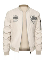 Plus size men's corduroy bomber jacket with a zip-up front in black, featuring a stylish collar and pockets.