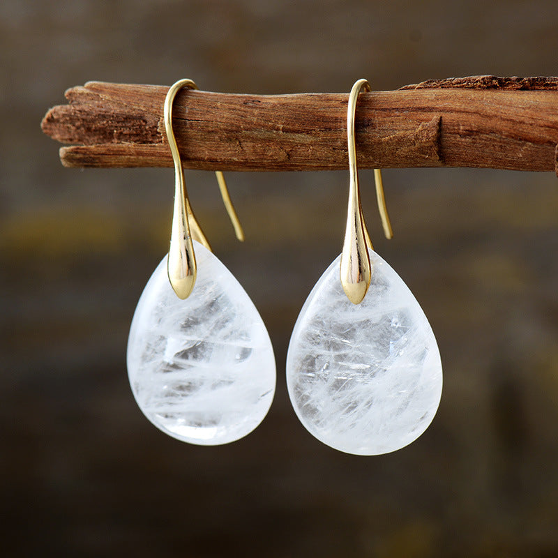 Shopimist crystal dangle earrings featuring sparkling crystal drops hanging from delicate hooks, stylish jewelry for fashionable accessories.