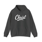 Unisex Christ hoodie with inspirational graphic design, black pullover sweatshirt from Wear Your Worship.