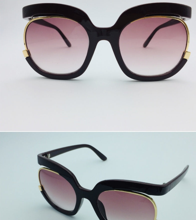 Cat eye half-frame UV400 sunglasses for women, stylish eyewear by Plush Fashion Hub with tinted lenses and fashionable design.