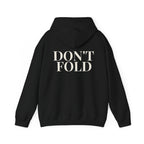 Wear Your Worship Don't Fold hoodie with bold back-print graphic, soft fabric, and comfortable fit for casual everyday wear.