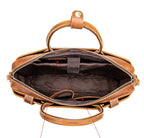 Crazy Horse Leather men's briefcase by Plush Fashion Hub, showcasing a rugged leather handbag with sturdy handles and classic design.
