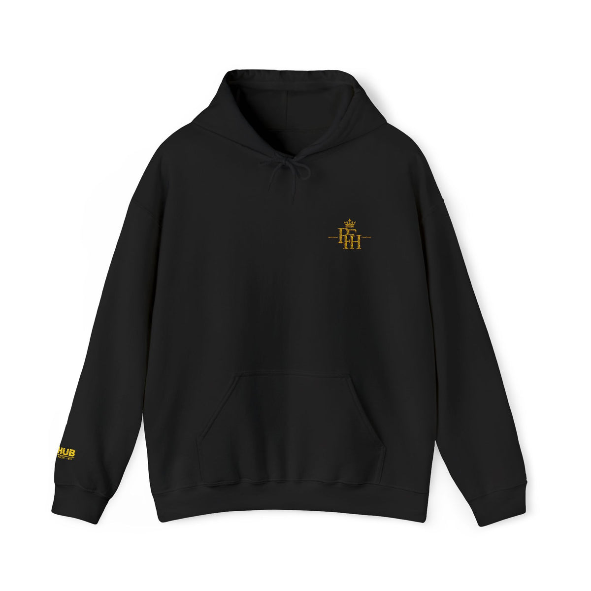 PFH Crown Embroidered Hoodie – Black & Gold