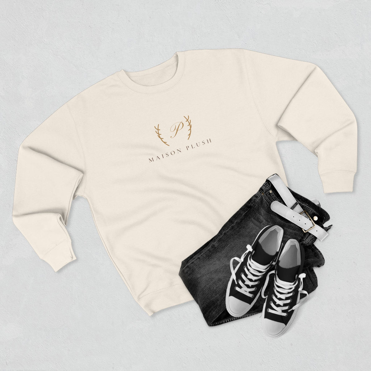 Maison Plush Monogram Crewneck Sweatshirt | Women's Cute Luxury Sweatshirt