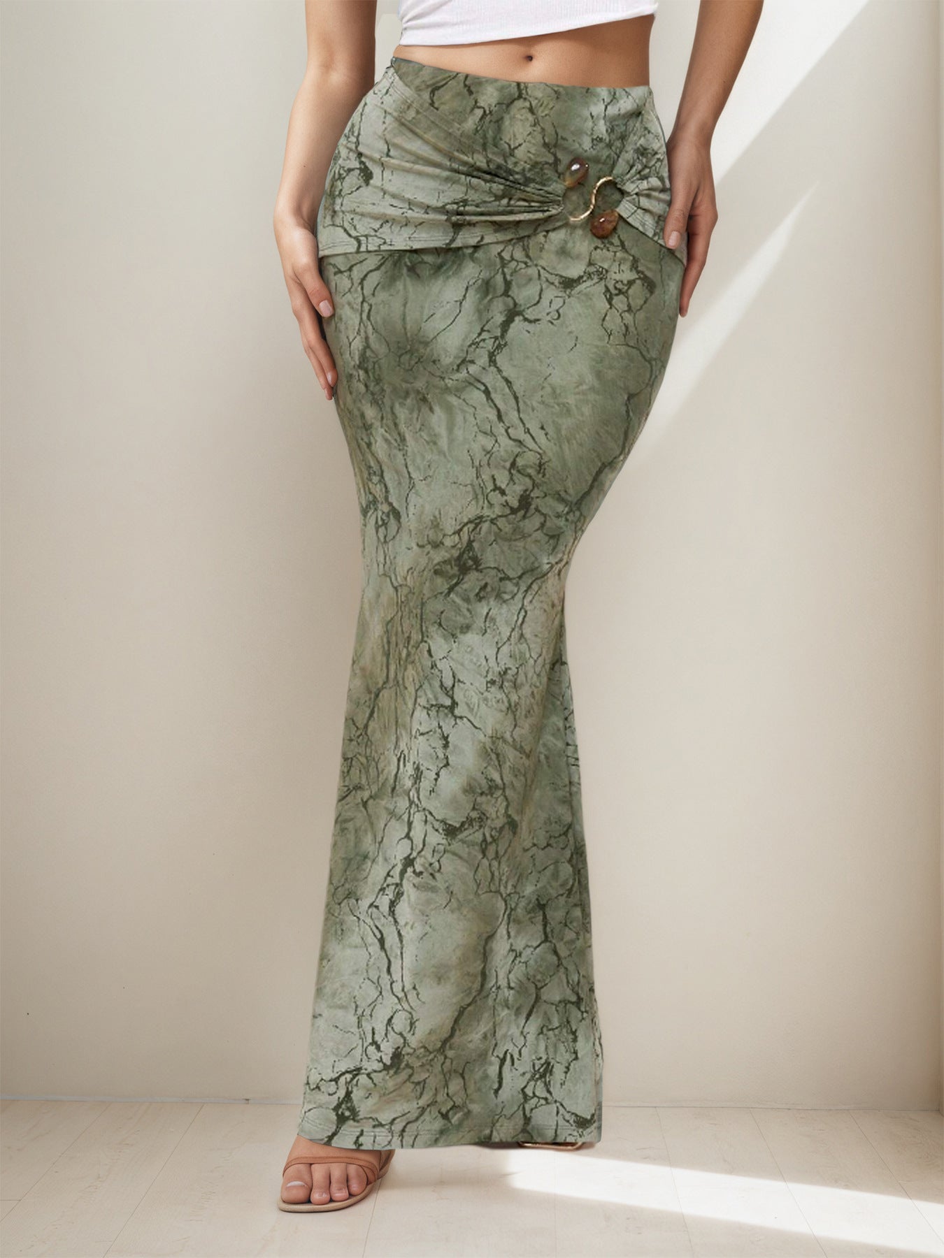 Retro Print Skirt Summer Niche Characteristic Sexy Slim Sheath Dress Bella Mia