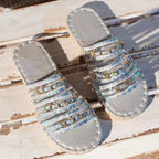 Large size women's straw sandals with thick hemp rope bottoms, rhinestones, and plush fashion details.