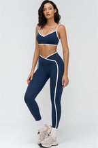 Fitglutes activewear sports bra and leggings set, featuring contrast design, perfect for gym workouts and activewear fashion.