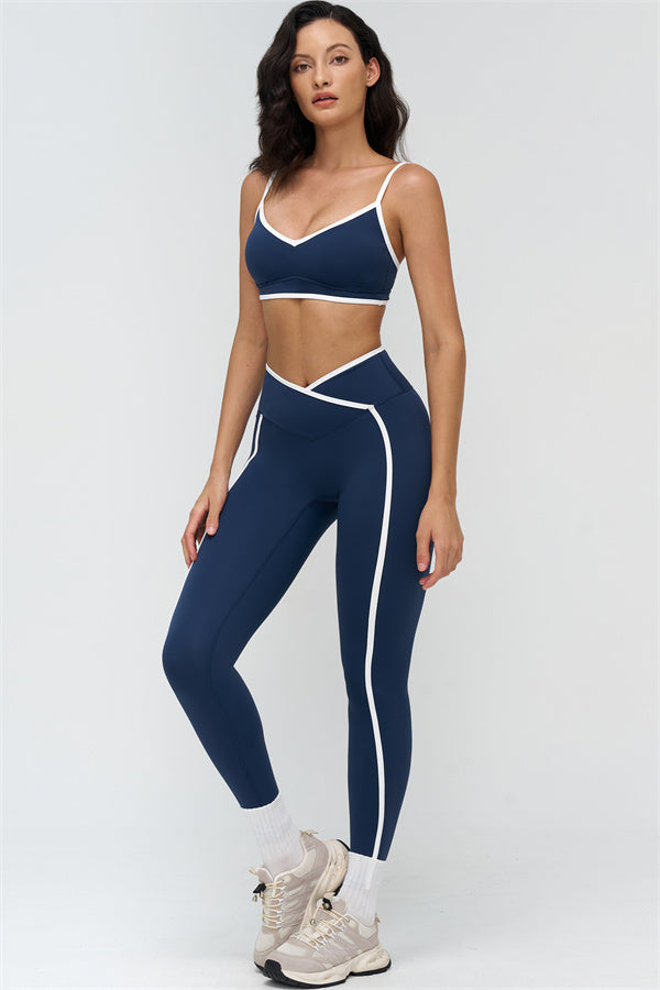Fitglutes activewear sports bra and leggings set, featuring contrast design, perfect for gym workouts and activewear fashion.
