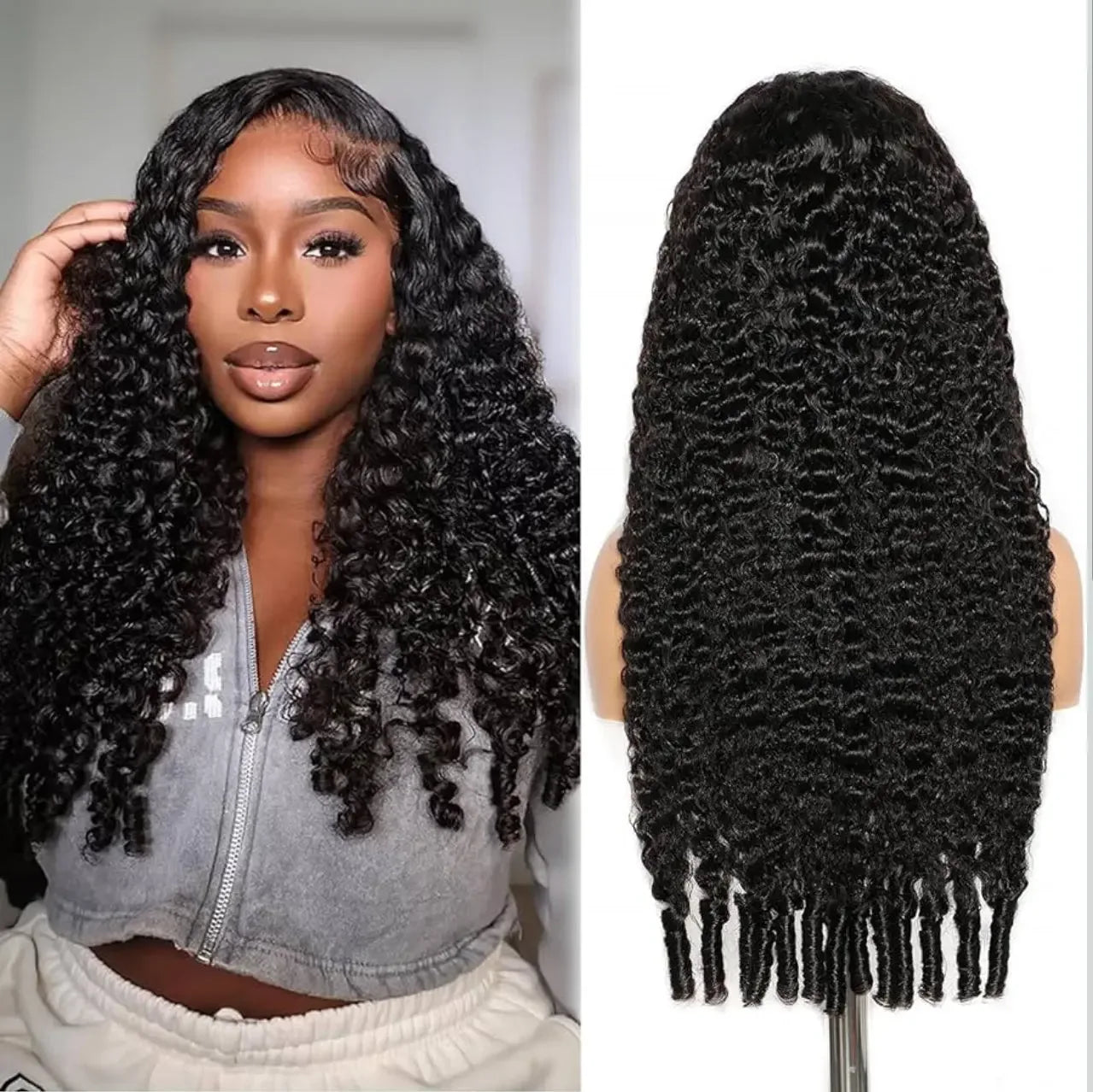 13x6 Full Lace Frontal Burmese Curly Wig – 180% Density, 100% Human Hair - Plush Fashion Hub
