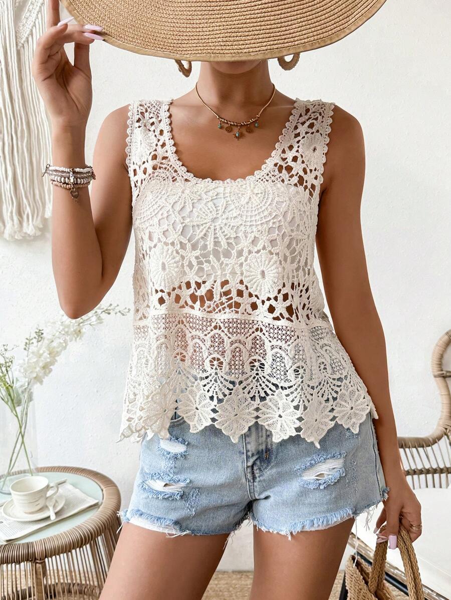 Women Knitted Openwork Halter Top Bella Mia