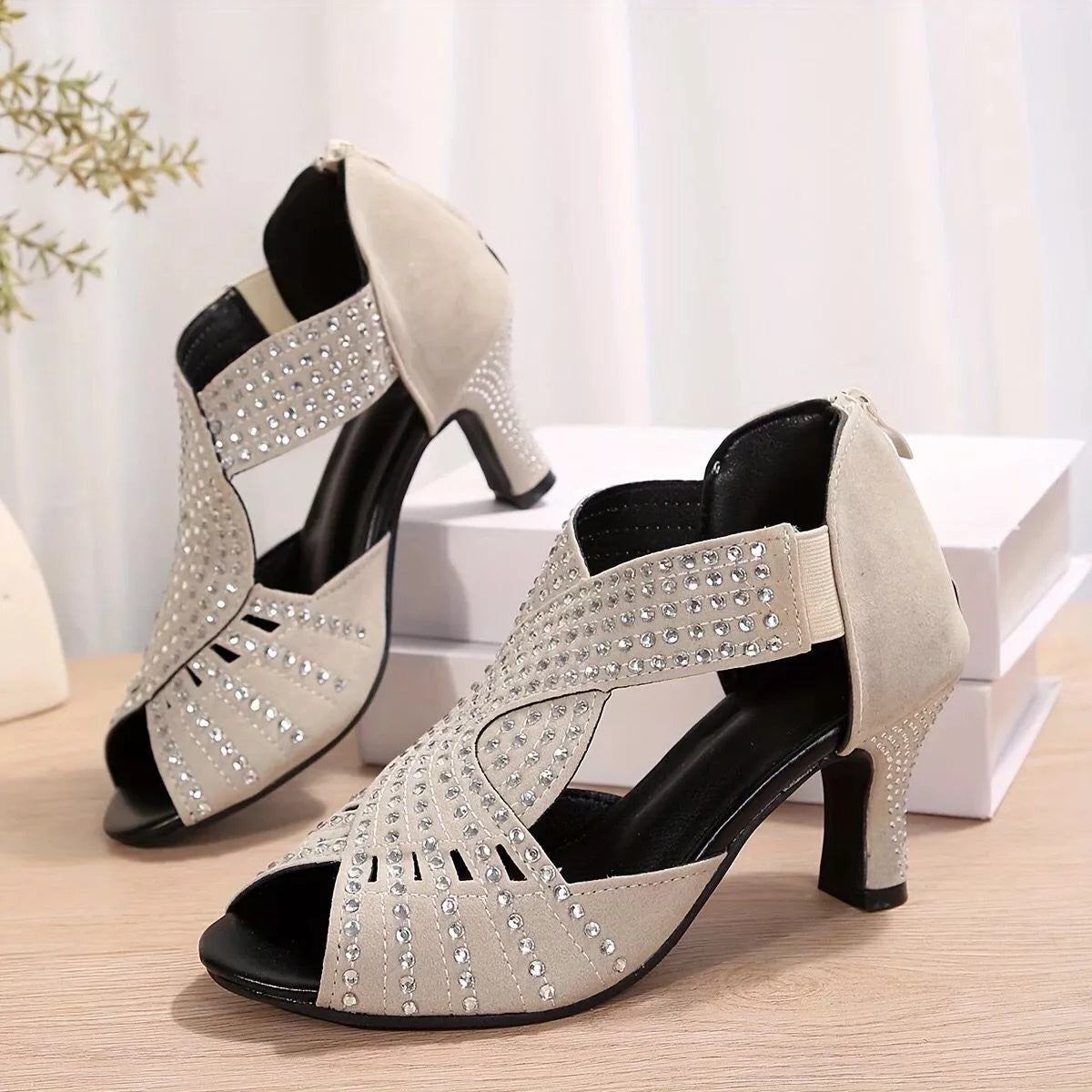 Shopimist peep toe block heel sandals featuring a stylish open toe design and chunky heel for a trendy, comfortable look.