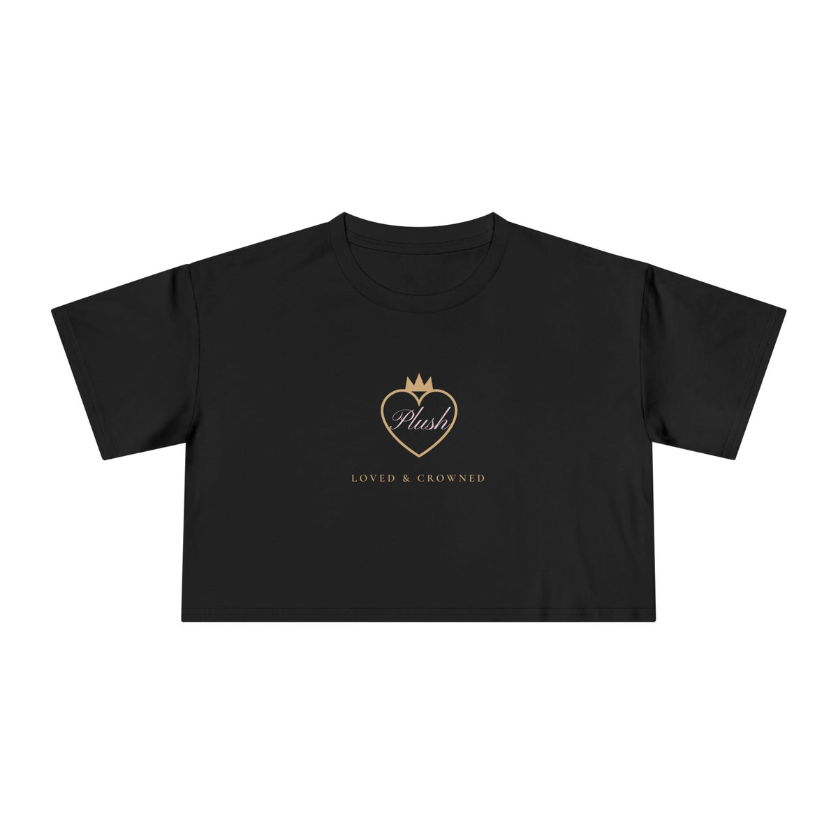 Loved & Crowned Plush Heart Crop Tee | Women's Cute Luxury Cropped T-Shirt