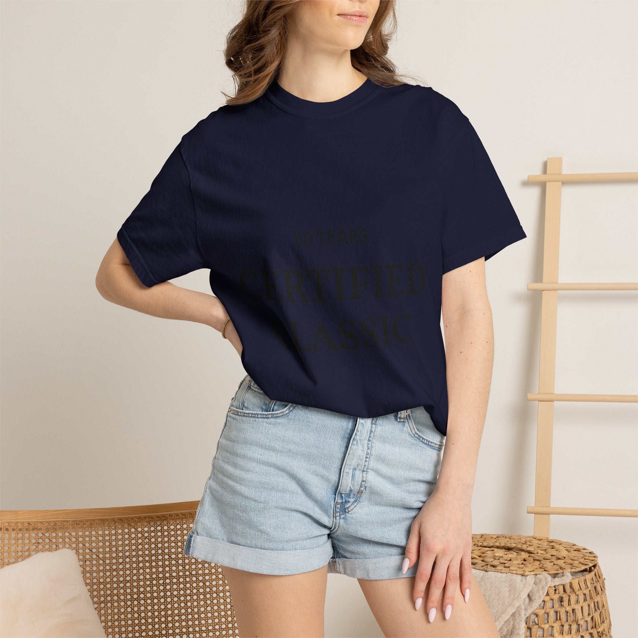 Certified Classic 60 Years T-Shirt by Printify featuring a vintage-inspired design on a comfortable cotton T-shirt.