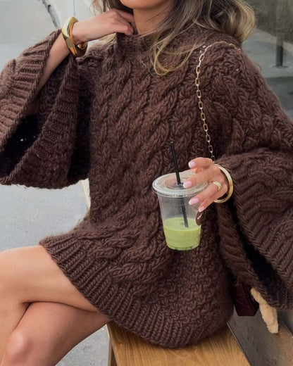 Women Clothing Street Twist Large Sleeves Sweater Bella Mia
