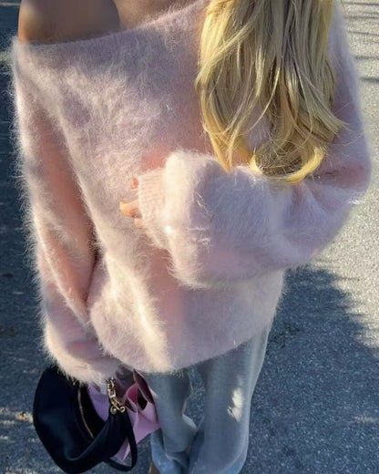 Women Gentle Long Sleeved Loose Sweater Bella Mia