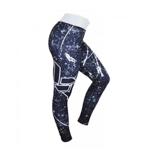 Women’s breathable digital print leggings by FitiqueFit, stretchy activewear pants with colorful abstract design for workout or casual wear.