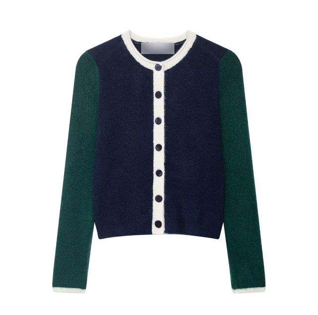 Coat Casual Loose Women Autumn Contrast Color Knitwear Bella Mia