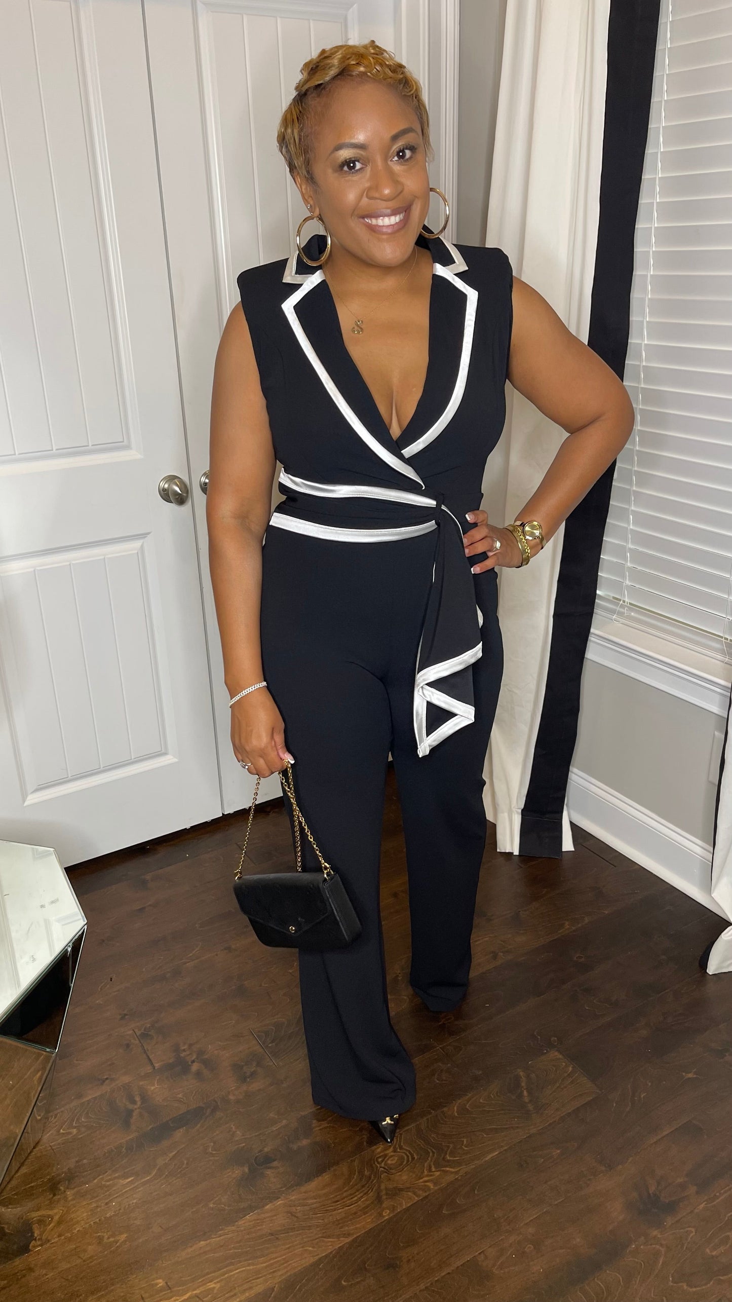 Black Sleeveless Wrap Jumpsuit The Bella Noire Store