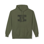 Black hoodie with "Protected By The Most High" Psalm 91 quote, featuring a comfortable pullover design by Wear Your Worship.