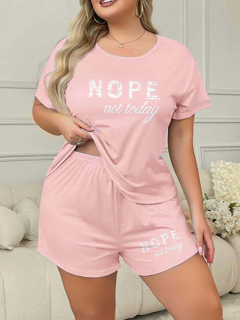 Eprolo summer fashion letter print loungewear set with comfortable top and pants, perfect for casual and relaxed wear.