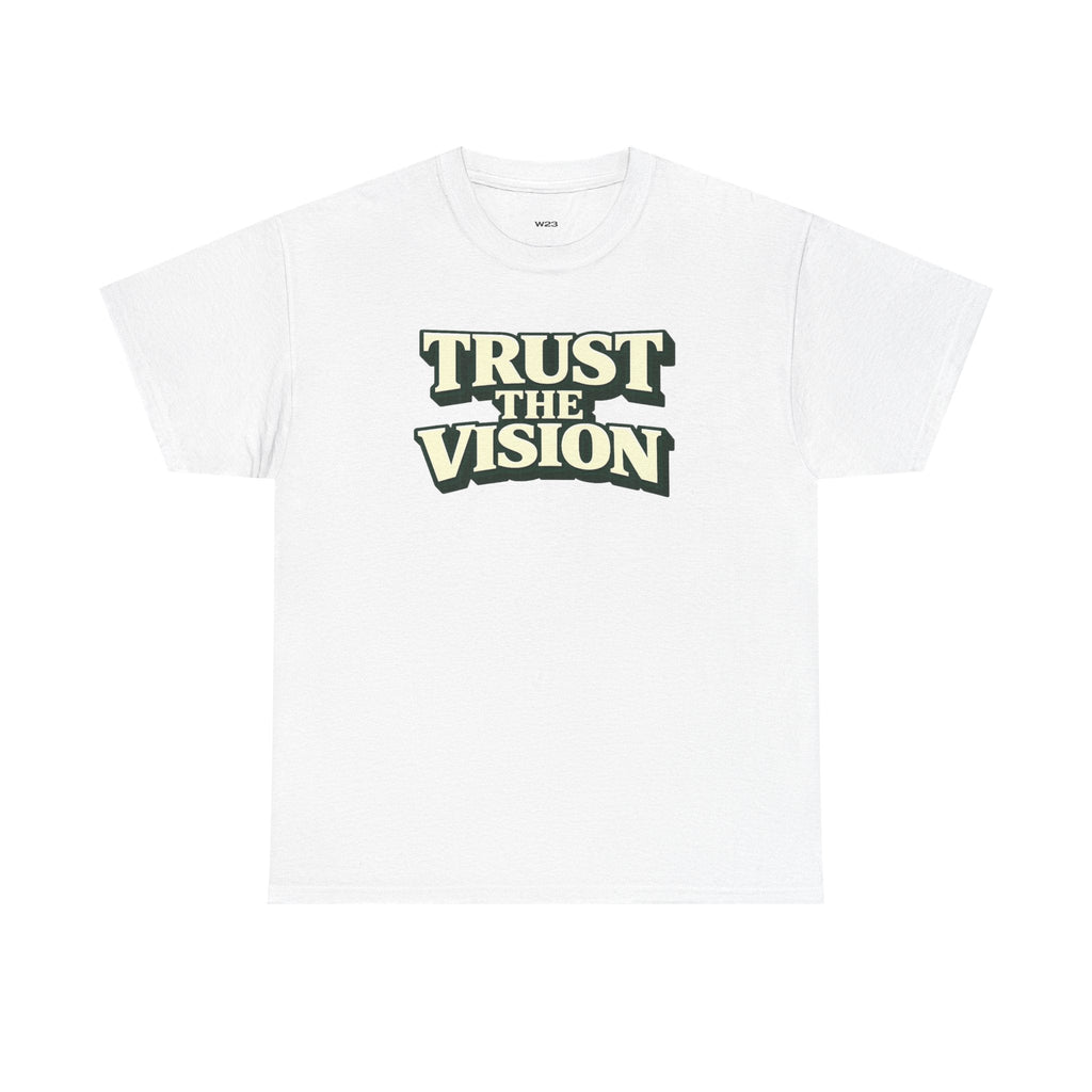Wear Your Worship Trust The Vision T-Shirt, a premium cotton graphic tee showcasing purpose-driven style with bold design.