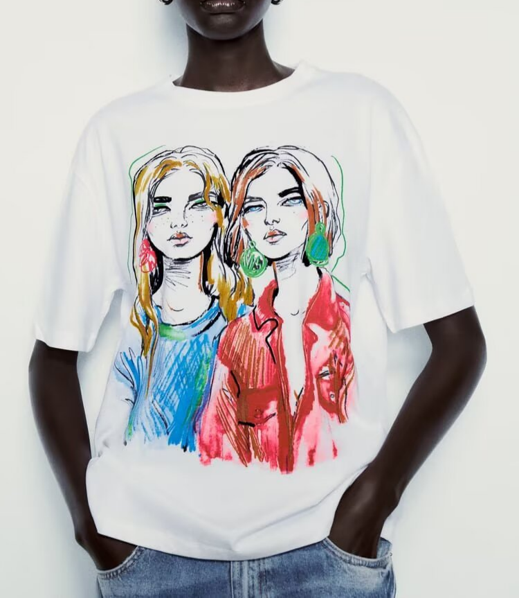 Women’s summer loose casual printed T-shirt by Plush Fashion Hub, featuring a comfortable, stylish all-matching girl design.