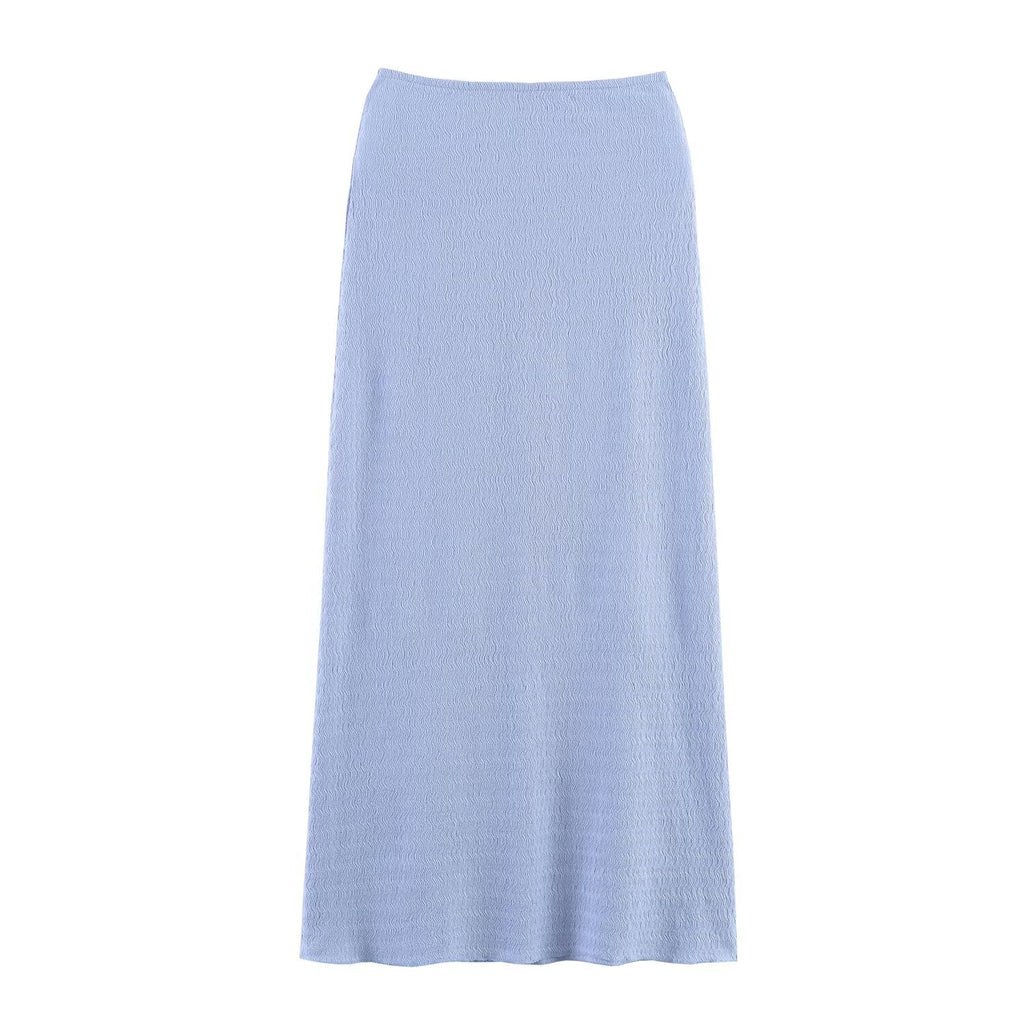 Women’s summer texture tank top and midi skirt set by Plush Fashion Hub, featuring breathable fabric and stylish design.