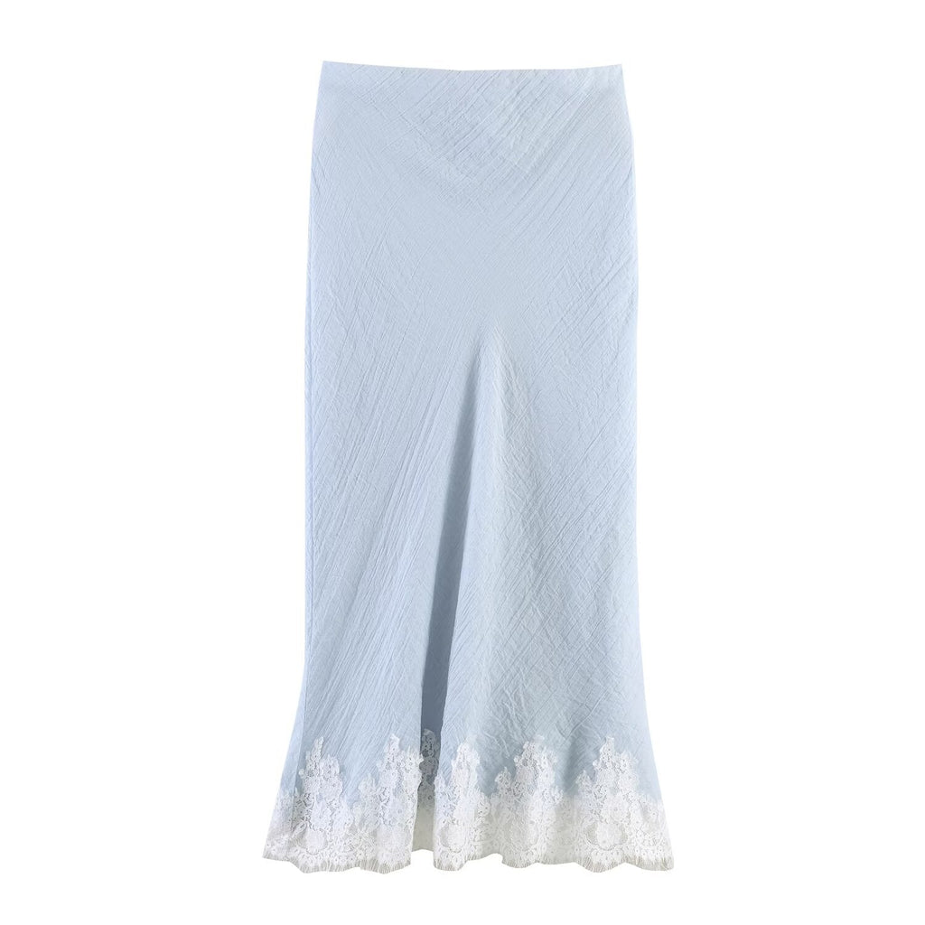 Women’s lace short top and midi skirt set by Plush Fashion Hub, featuring Western-style lace clothing for a stylish look.