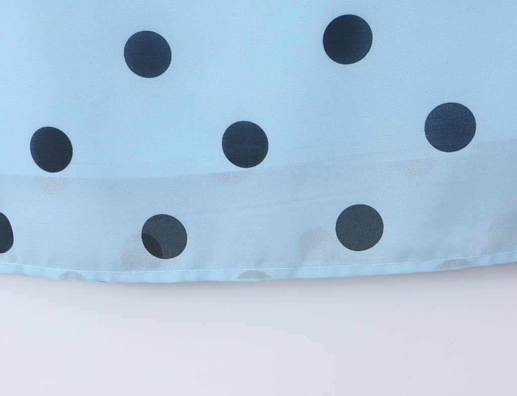 Pink polka dot maxi dress for women with backless lace-up design, tight waist, vintage style, from Plush Fashion Shop.