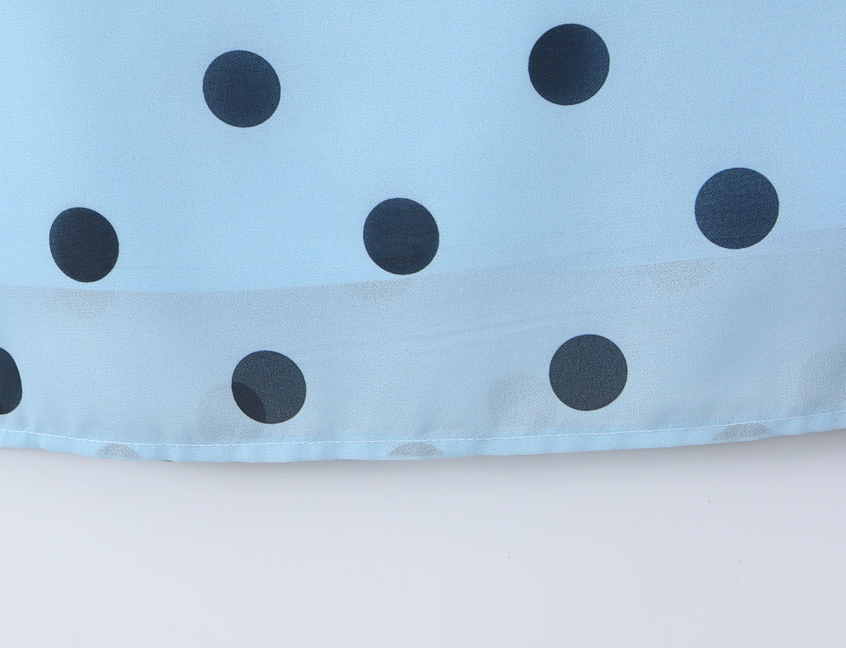 Pink polka dot maxi dress for women with backless lace-up design, tight waist, vintage style, from Plush Fashion Shop.