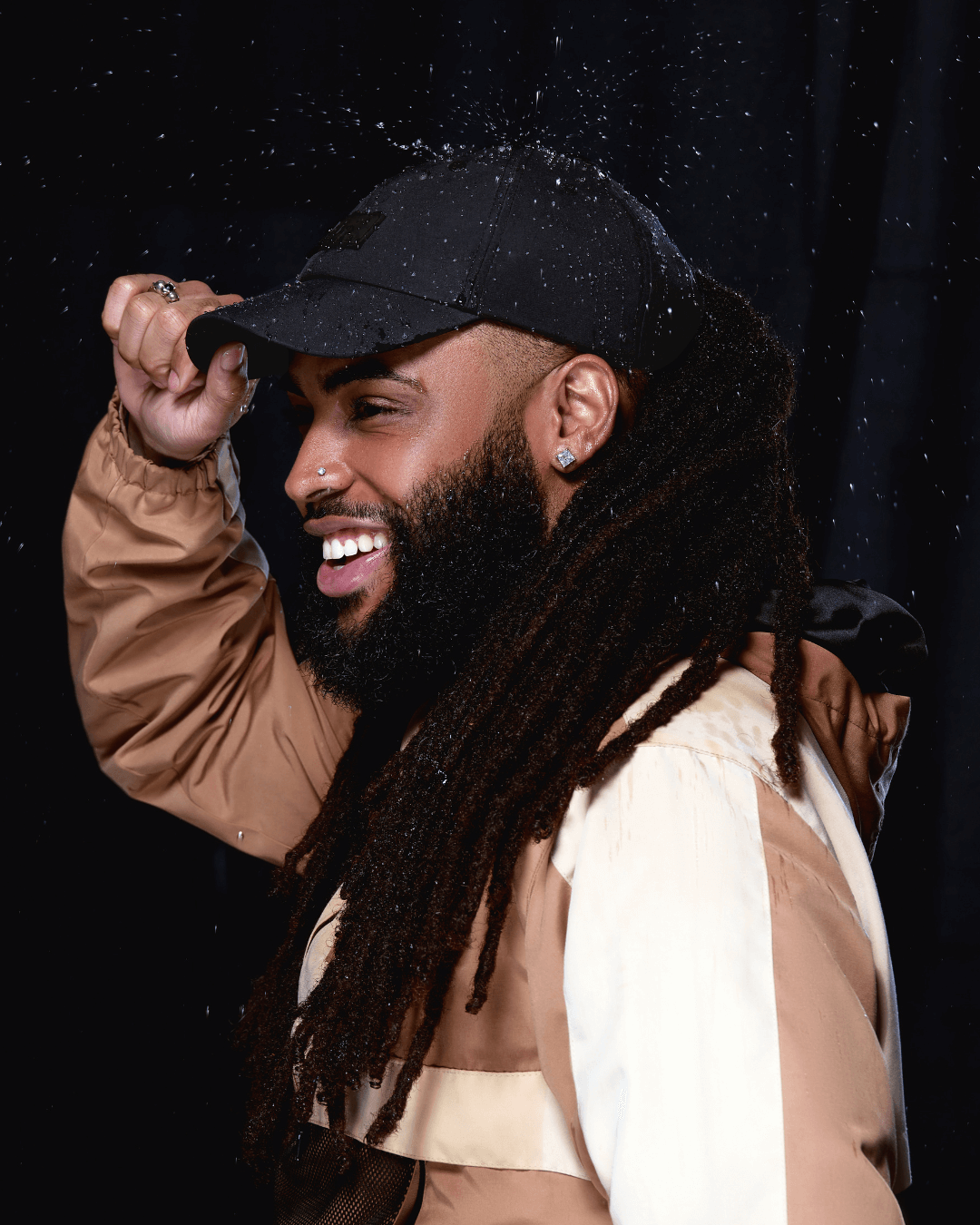 Black waterproof satin-lined dad hat by Plush Fashion Hub, showing a stylish, durable cap with a satin interior and adjustable strap.