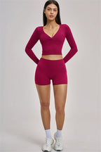 Fitglutes Activewear long sleeve crop top from The Swoon collection, featuring a fitted design and stylish athletic look.