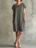 Women's striped high-waist sleeveless bodycon midi dress by Plush Fashion Hub, shown in a casualwear style.
