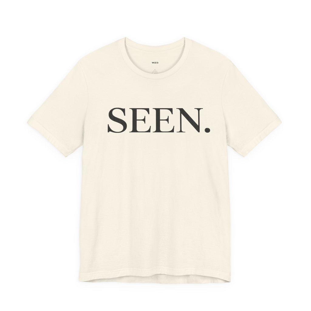 Black minimalist T-shirt from Wear Your Worship's SEEN. Minimalist Tee — Black Ink Edition, featuring simple design and comfortable fit.