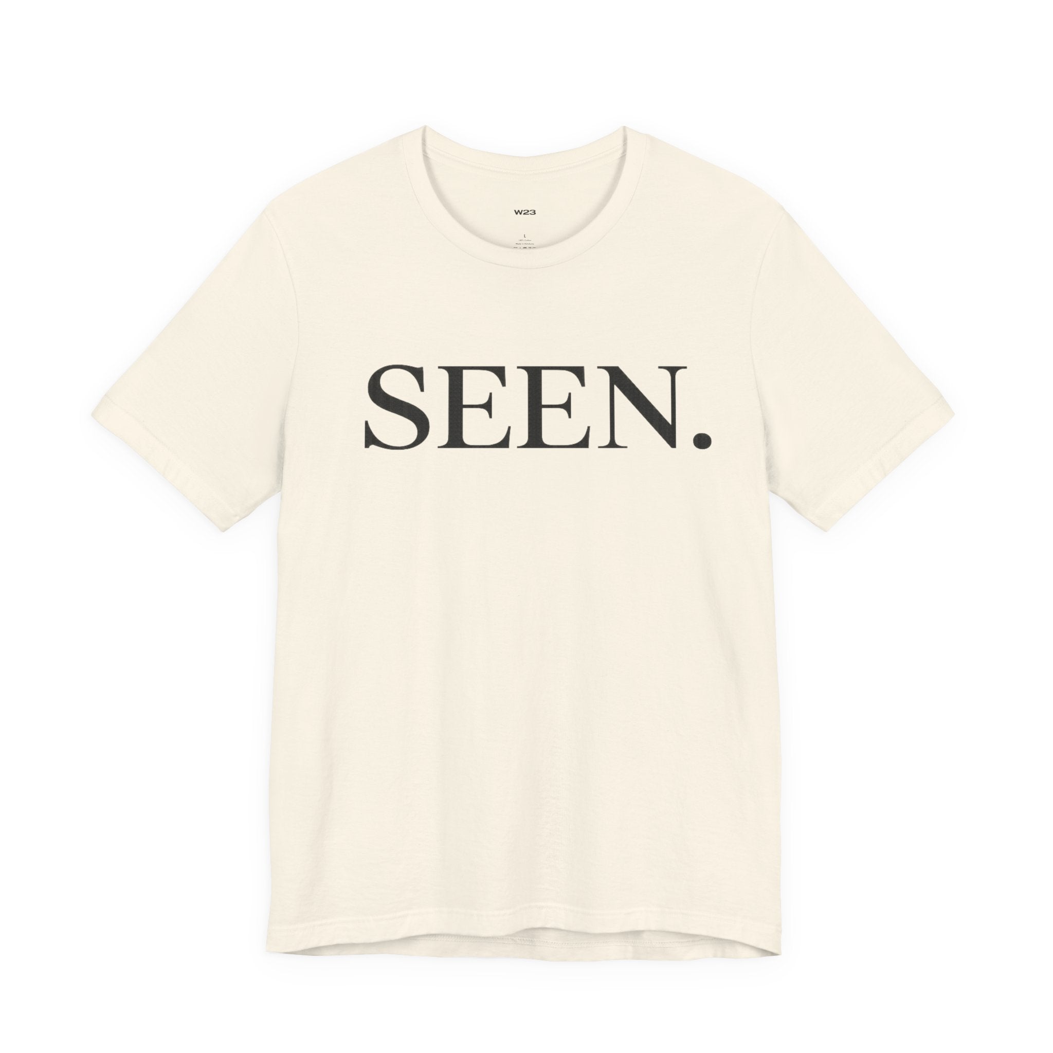 Black minimalist T-shirt from Wear Your Worship's SEEN. Minimalist Tee — Black Ink Edition, featuring simple design and comfortable fit.