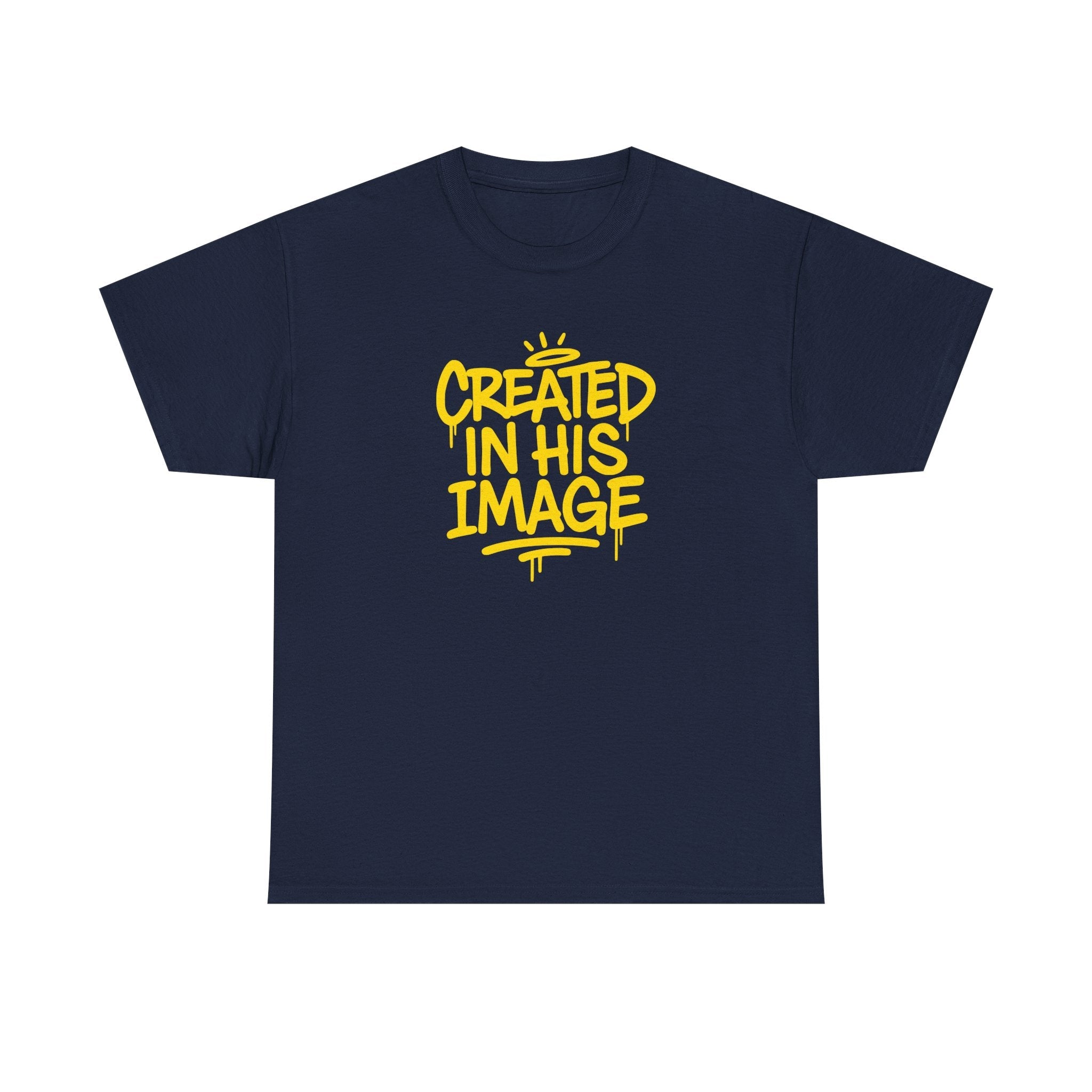 Wear Your Worship Created In His Image T-shirt featuring Genesis 1:27 inspirational graphic on soft cotton apparel.