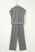 Shopimist half zip polo tee and casual pant set, featuring a stylish half zip polo shirt with matching casual pants.