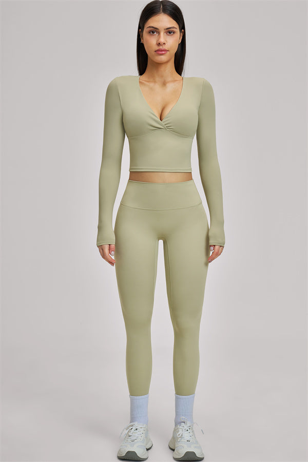 Fitglutes Activewear long sleeve crop top from The Swoon collection, featuring a fitted design and stylish athletic look.