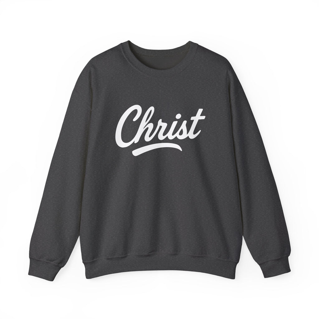 Wear Your Worship Christ unisex sweatshirt with Colossians 3:17 inspirational quote, featuring a comfortable crewneck design.