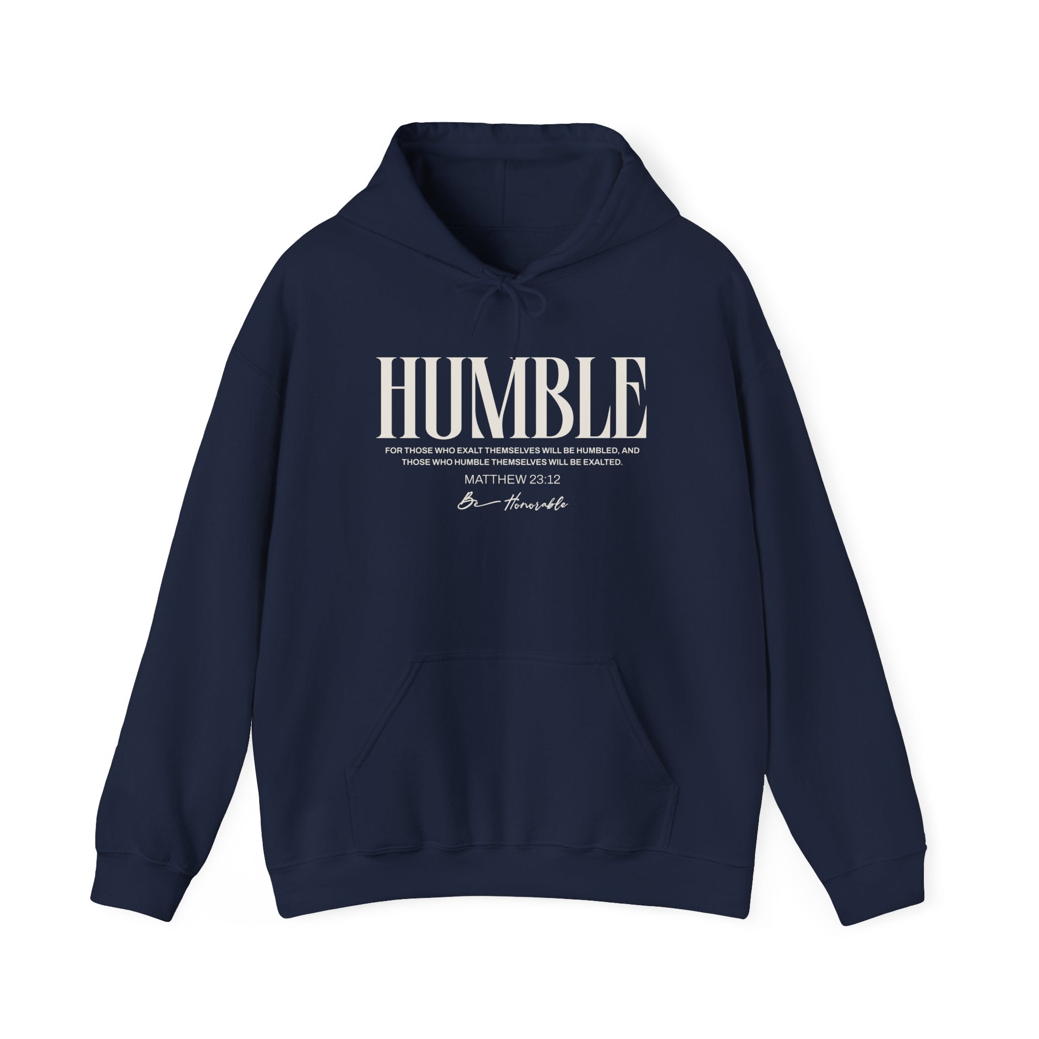 Humble unisex hoodie by Wear Your Worship showing a gray pullover with a front pocket and soft fabric.