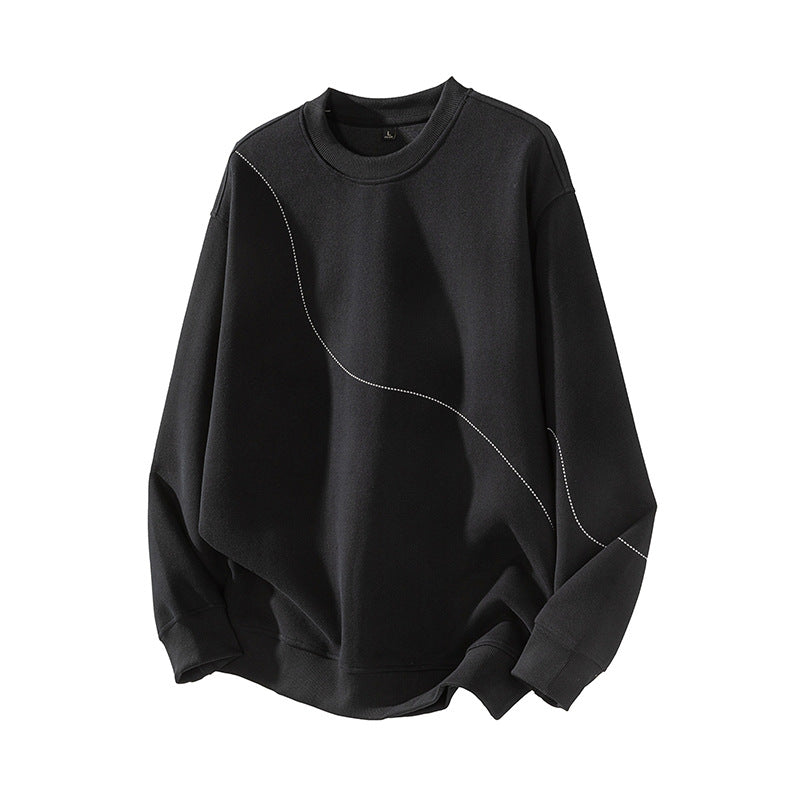 Men's eprolo hoodie with stylish stitching and embroidery, featuring a comfortable fit and casual design.