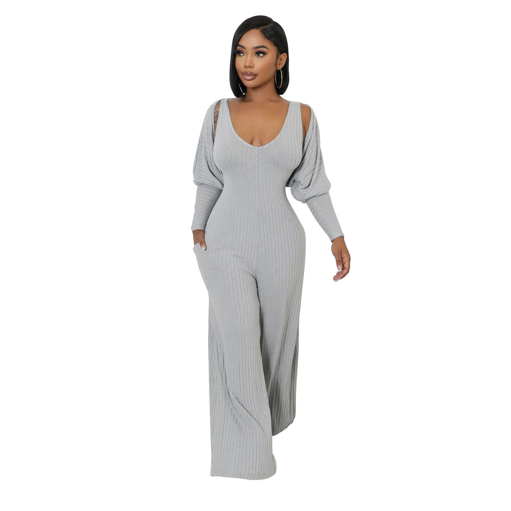 Modern Cape-Sleeve Tailored Jumpsuit