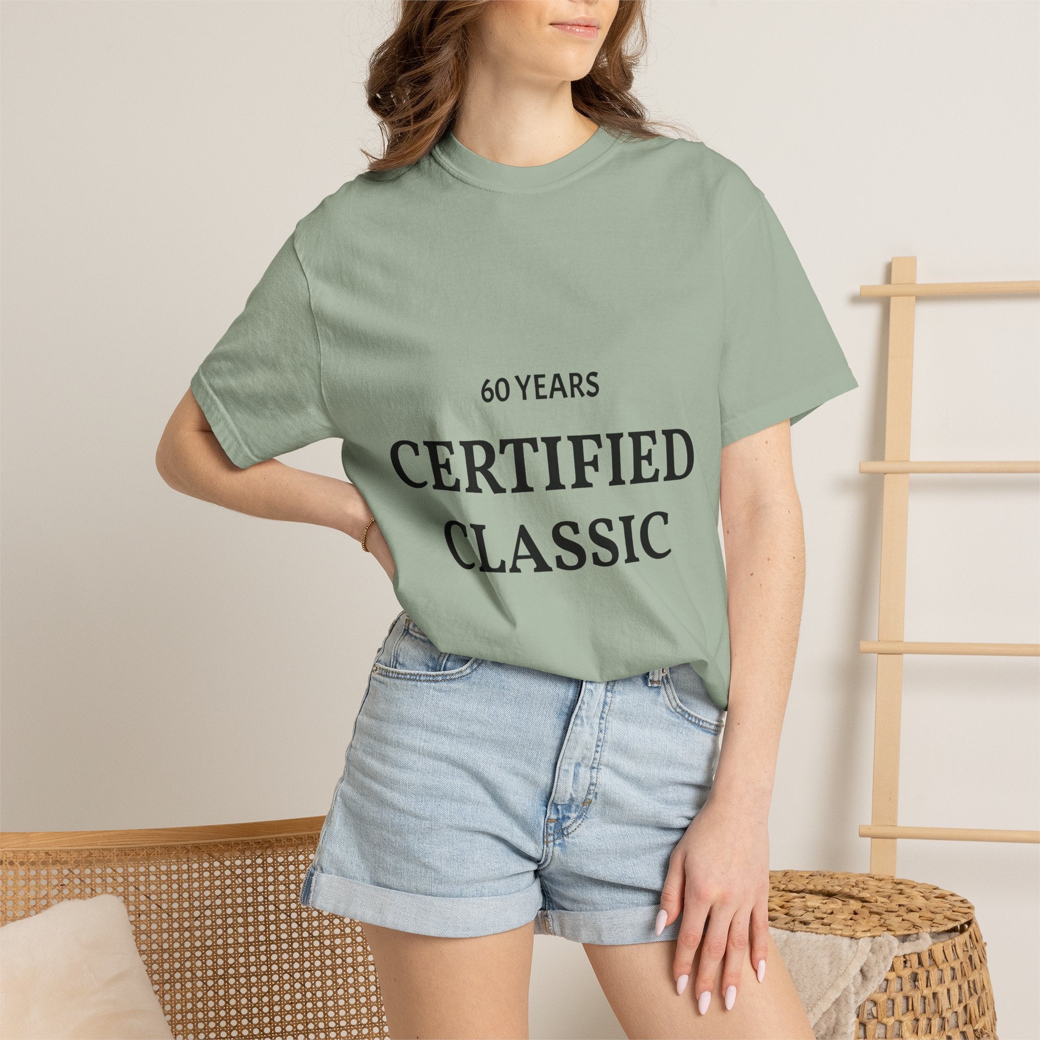 Certified Classic 60 Years T-Shirt by Printify featuring a vintage-inspired design on a comfortable cotton tee.
