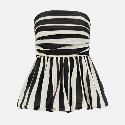 Black & White Striped Bubble Tube Top Pretty Little Patriot