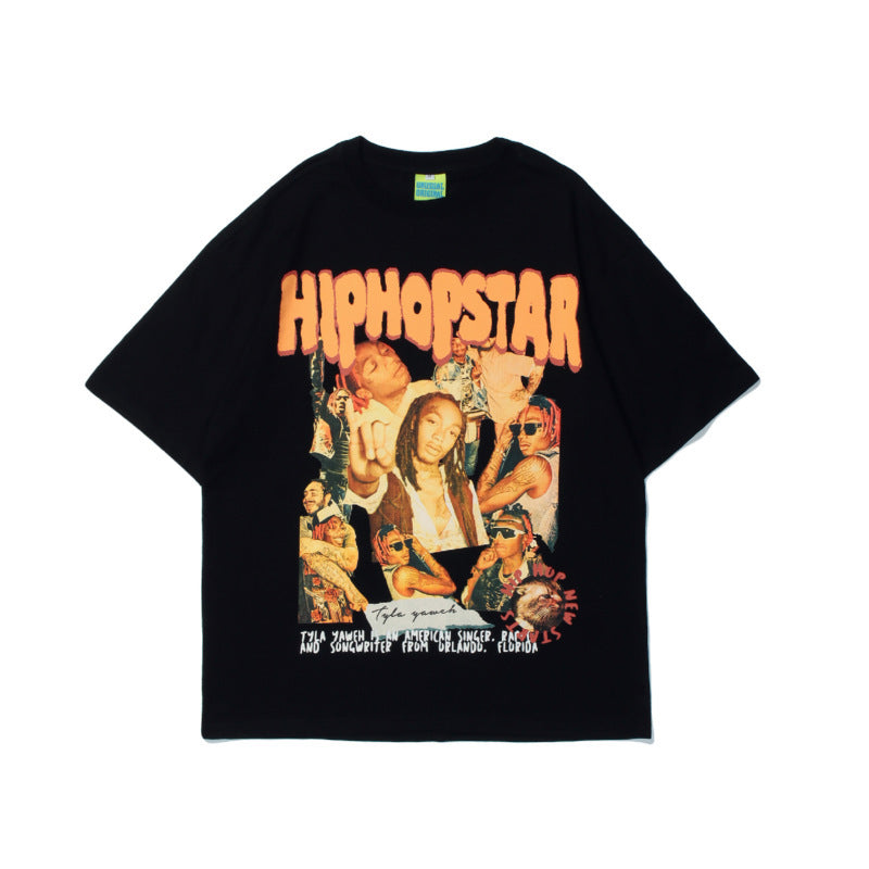 Urban Edge printed T-shirt by FitiqueFit featuring European and American streetwear style in bold graphic design.